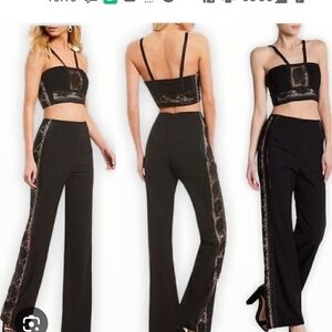 Free People Black And Lace 2 Pc Set Size 4